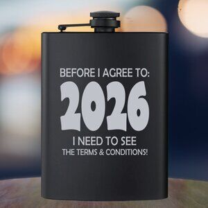 Personalized Before I Agree To 2026 Black Flask | New Years Gifts | Party Gifts